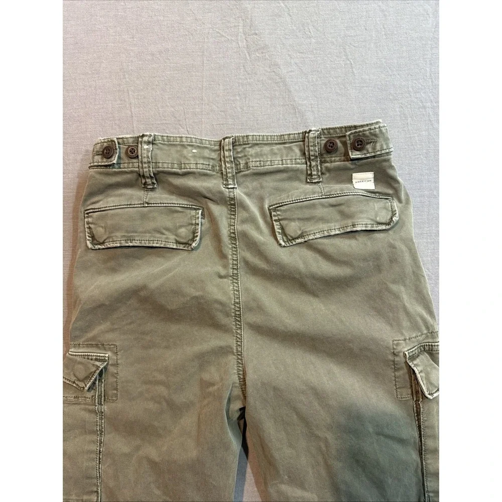 American Eagle Pants Mens 28x30 Slim Lived In Cargo Green Chino Flex Twill